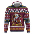 Merry Eagle Roar Personalized Hoodie Christmas Rugby League Spirit - Aussie Hoodie
