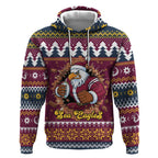 Merry Eagle Roar Personalized Hoodie Christmas Rugby League Spirit - Aussie Hoodie