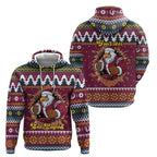Merry Eagle Roar Personalized Hoodie Christmas Rugby League Spirit - Aussie Hoodie