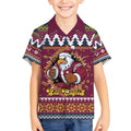 Merry Eagle Roar Personalized Kid Hawaiian Shirt Christmas Rugby League Spirit - Aussie Hoodie