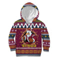 Merry Eagle Roar Personalized Kid Hoodie Christmas Rugby League Spirit - Aussie Hoodie