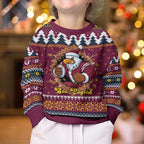 Merry Eagle Roar Personalized Kid Ugly Christmas Sweater Christmas Rugby League Spirit - Aussie Hoodie