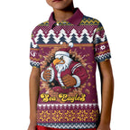 Merry Eagle Roar Personalized Kid Polo Shirt Christmas Rugby League Spirit - Aussie Hoodie