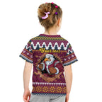 Merry Eagle Roar Personalized Kid T Shirt Christmas Rugby League Spirit - Aussie Hoodie