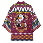 Merry Eagle Roar Personalized Kimono Christmas Rugby League Spirit - Aussie Hoodie