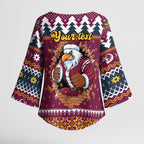 Merry Eagle Roar Personalized Kimono Sleeve Blouse Christmas Rugby League Spirit - Aussie Hoodie