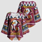 Merry Eagle Roar Personalized Kimono Sleeve Blouse Christmas Rugby League Spirit - Aussie Hoodie