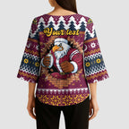 Merry Eagle Roar Personalized Kimono Sleeve Blouse Christmas Rugby League Spirit - Aussie Hoodie