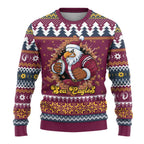 Merry Eagle Roar Personalized Ugly Christmas Sweater Christmas Rugby League Spirit - Aussie Hoodie