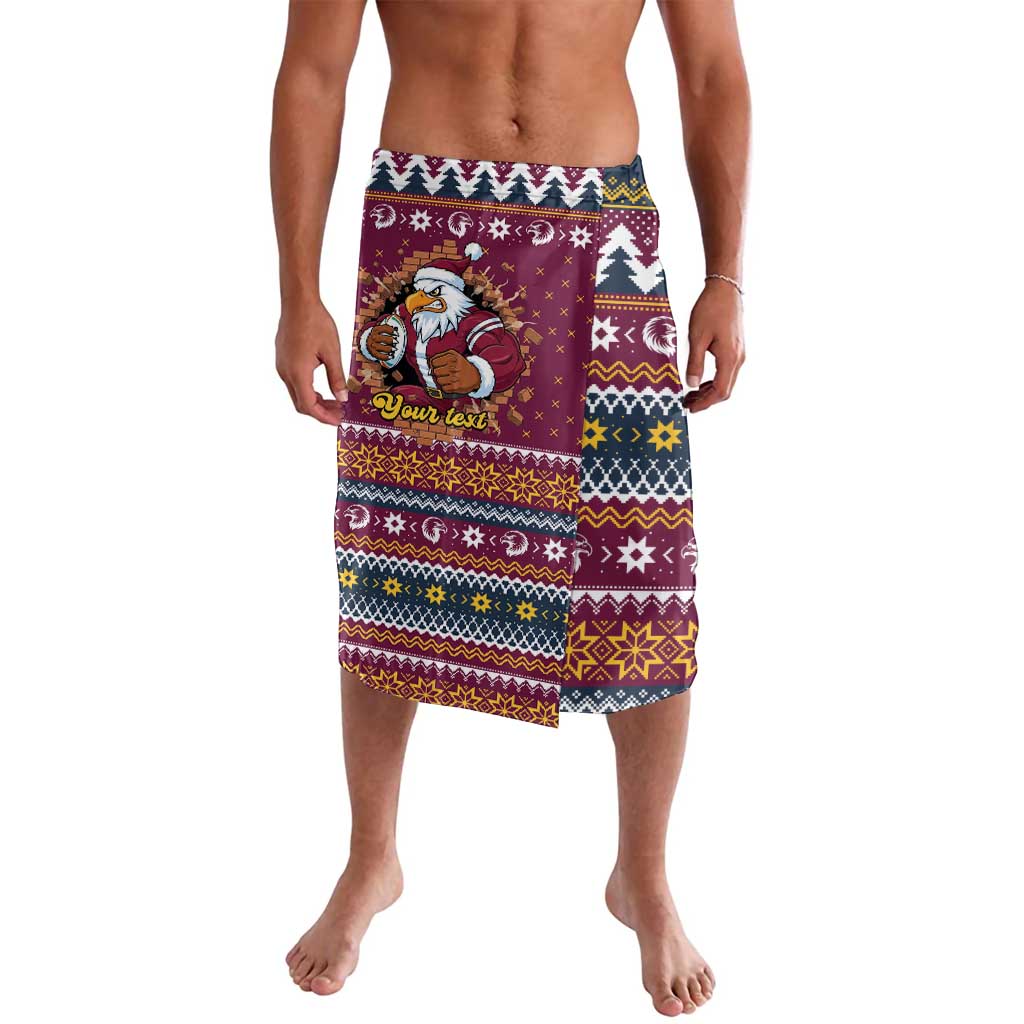 Merry Eagle Roar Personalized Lavalava Christmas Rugby League Spirit - Aussie Hoodie
