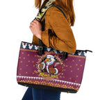 Merry Eagle Roar Personalized Leather Tote Bag Christmas Rugby League Spirit - Aussie Hoodie