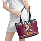 Merry Eagle Roar Personalized Leather Tote Bag Christmas Rugby League Spirit - Aussie Hoodie