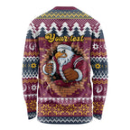 Merry Eagle Roar Personalized Long Sleeve Shirt Christmas Rugby League Spirit - Aussie Hoodie