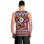 Merry Eagle Roar Personalized Men Tank Top Christmas Rugby League Spirit - Aussie Hoodie
