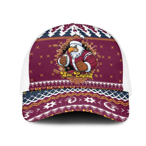 Merry Eagle Roar Mesh Trucker Cap Christmas Rugby League Spirit - Aussie Hoodie