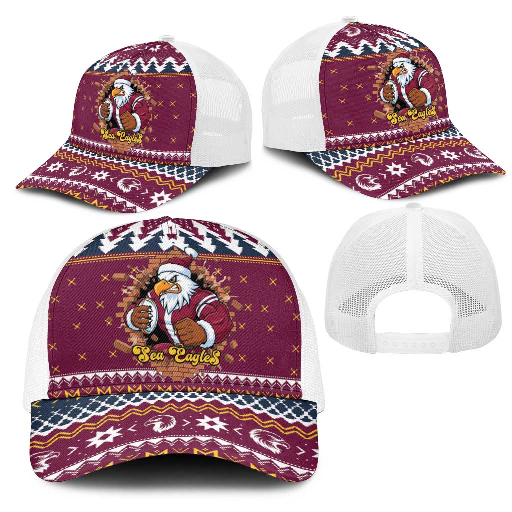 Merry Eagle Roar Mesh Trucker Cap Christmas Rugby League Spirit - Aussie Hoodie