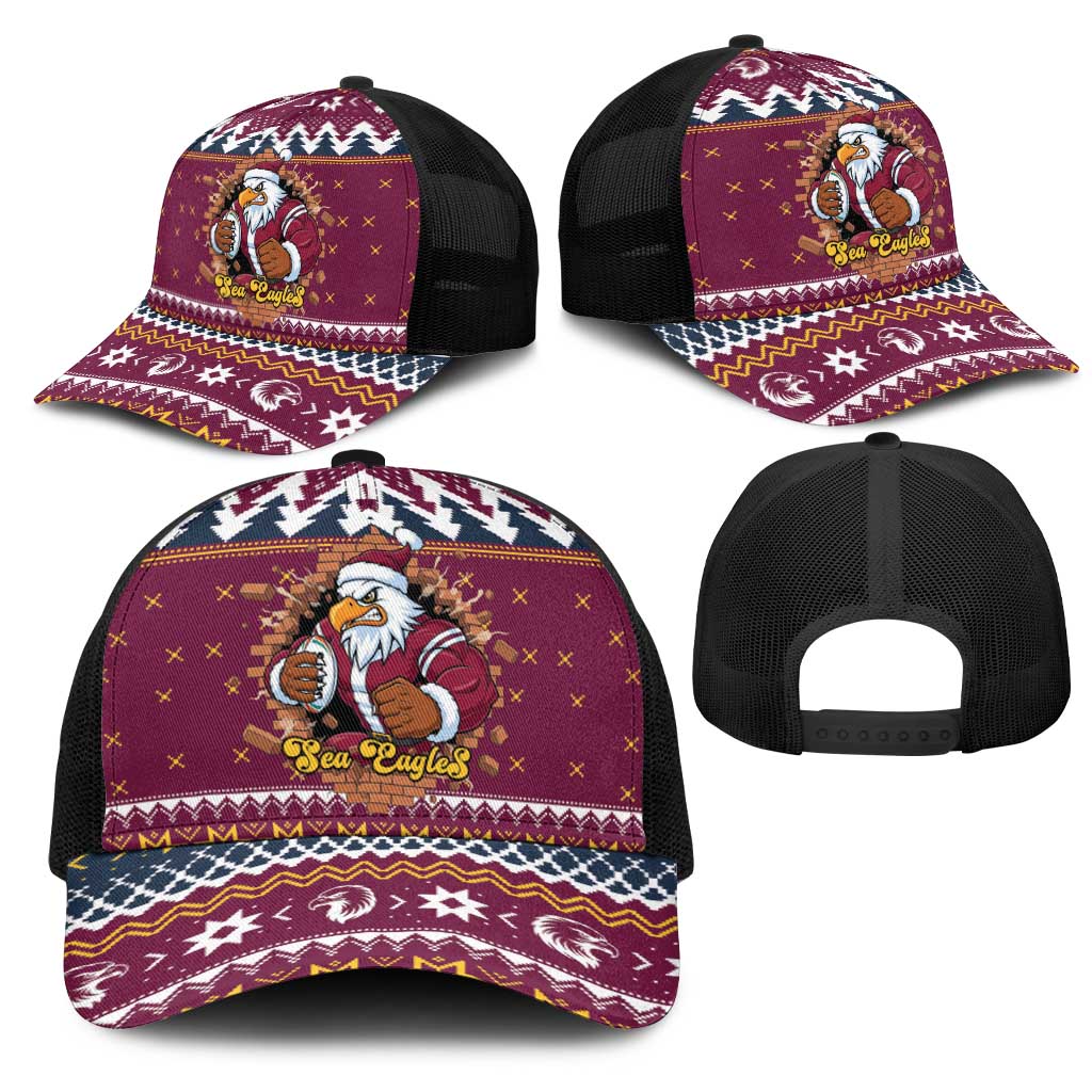 Merry Eagle Roar Mesh Trucker Cap Christmas Rugby League Spirit - Aussie Hoodie