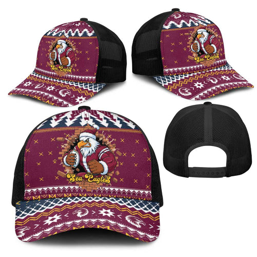 Merry Eagle Roar Mesh Trucker Cap Christmas Rugby League Spirit - Aussie Hoodie