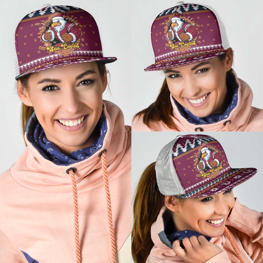 Merry Eagle Roar Mesh Trucker Cap Christmas Rugby League Spirit - Aussie Hoodie
