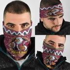 Merry Eagle Roar Personalized Neck Gaiter Christmas Rugby League Spirit - Aussie Hoodie
