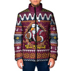 Merry Eagle Roar Personalized Padded Jacket Christmas Rugby League Spirit - Aussie Hoodie