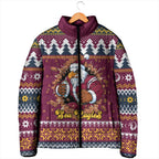 Merry Eagle Roar Personalized Padded Jacket Christmas Rugby League Spirit - Aussie Hoodie