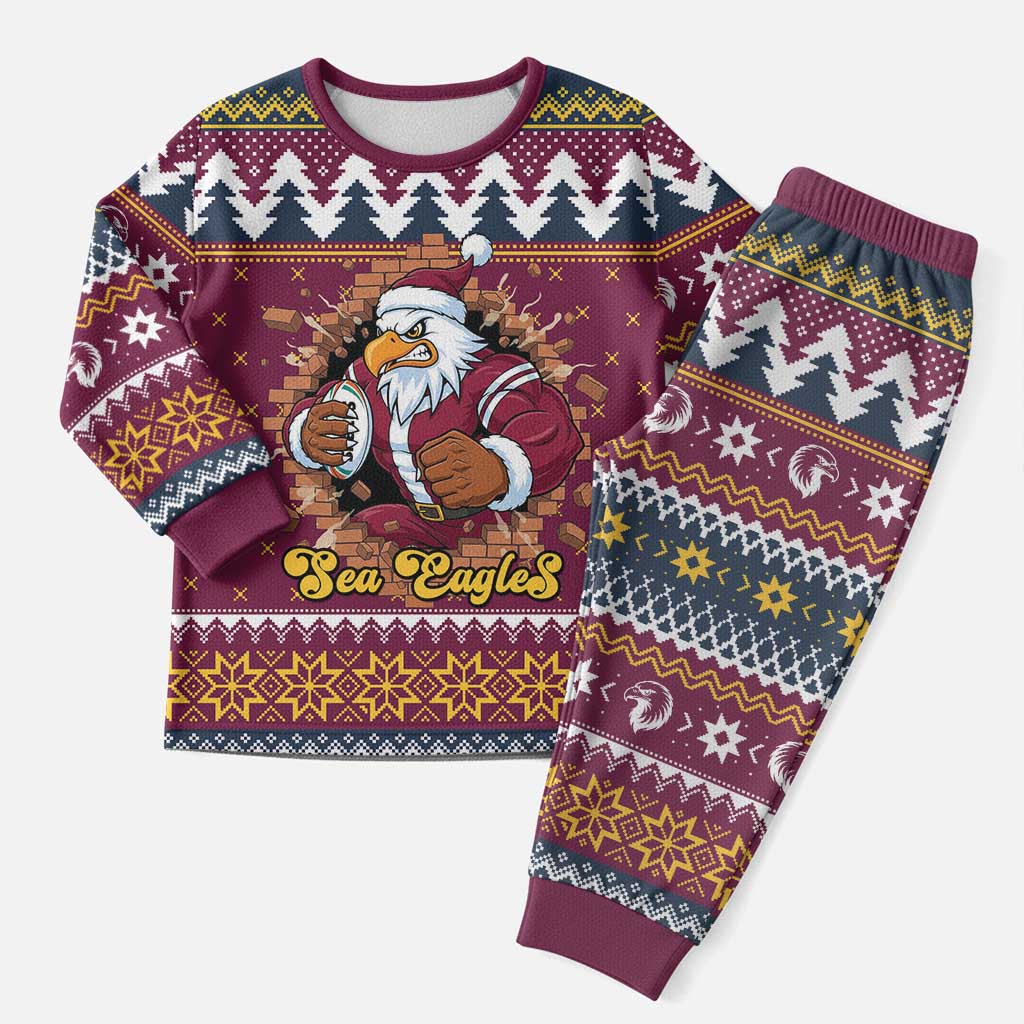 Merry Eagle Roar Personalized Christmas Pajama Set Christmas Rugby League Spirit - Aussie Hoodie