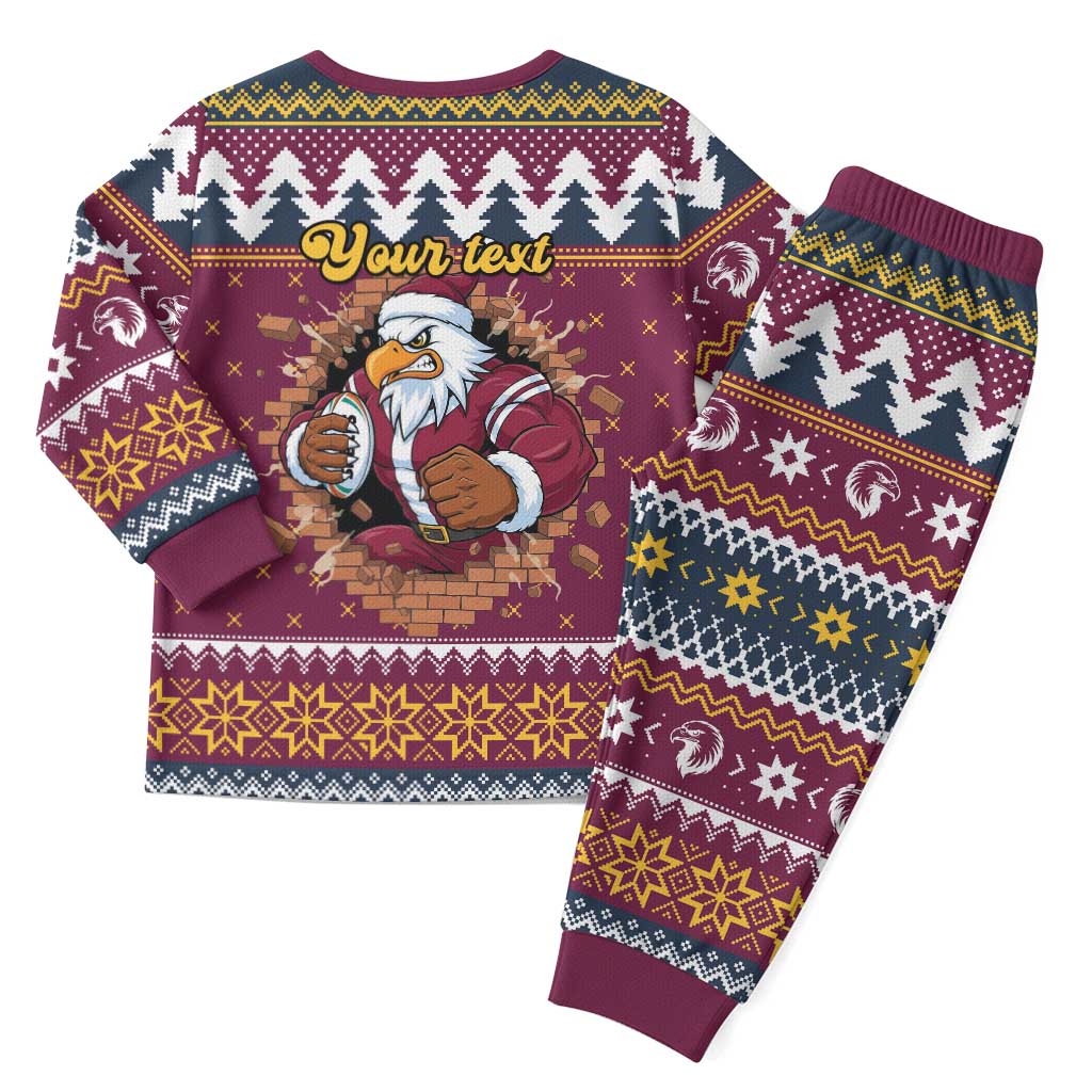 Merry Eagle Roar Personalized Christmas Pajama Set Christmas Rugby League Spirit - Aussie Hoodie