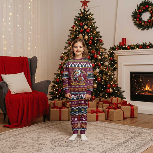 Merry Eagle Roar Personalized Christmas Pajama Set Christmas Rugby League Spirit - Aussie Hoodie