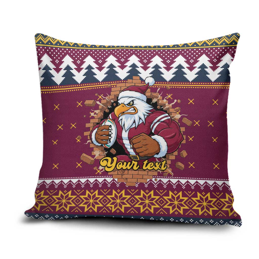 Merry Eagle Roar Personalized Pillow Cover Christmas Rugby League Spirit - Aussie Hoodie
