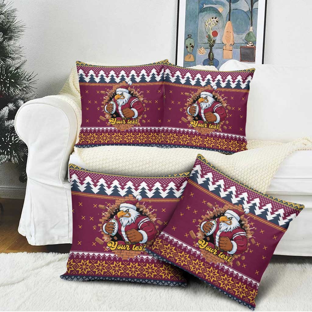 Merry Eagle Roar Personalized Pillow Cover Christmas Rugby League Spirit - Aussie Hoodie