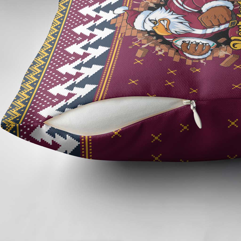 Merry Eagle Roar Personalized Pillow Cover Christmas Rugby League Spirit - Aussie Hoodie