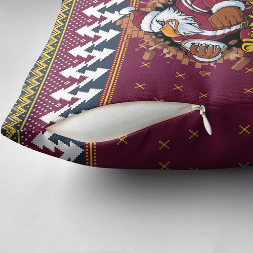 Merry Eagle Roar Personalized Pillow Cover Christmas Rugby League Spirit - Aussie Hoodie
