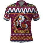 Merry Eagle Roar Personalized Polo Shirt Christmas Rugby League Spirit - Aussie Hoodie