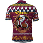 Merry Eagle Roar Personalized Polo Shirt Christmas Rugby League Spirit - Aussie Hoodie