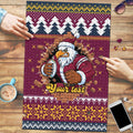Merry Eagle Roar Personalized Puzzle Christmas Rugby League Spirit - Aussie Hoodie