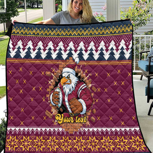 Merry Eagle Roar Personalized Quilt Christmas Rugby League Spirit - Aussie Hoodie