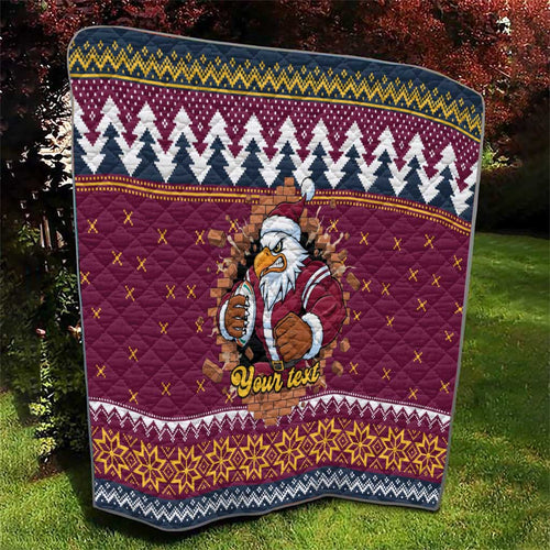 Merry Eagle Roar Personalized Quilt Christmas Rugby League Spirit - Aussie Hoodie