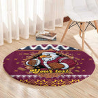 Merry Eagle Roar Personalized Round Carpet Christmas Rugby League Spirit - Aussie Hoodie