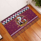 Merry Eagle Roar Personalized Rubber Doormat Christmas Rugby League Spirit - Aussie Hoodie