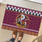 Merry Eagle Roar Personalized Rubber Doormat Christmas Rugby League Spirit - Aussie Hoodie