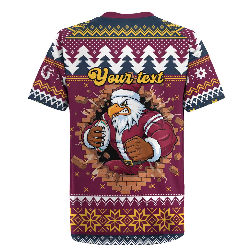 Merry Eagle Roar Personalized Rugby Jersey Christmas Rugby League Spirit - Aussie Hoodie