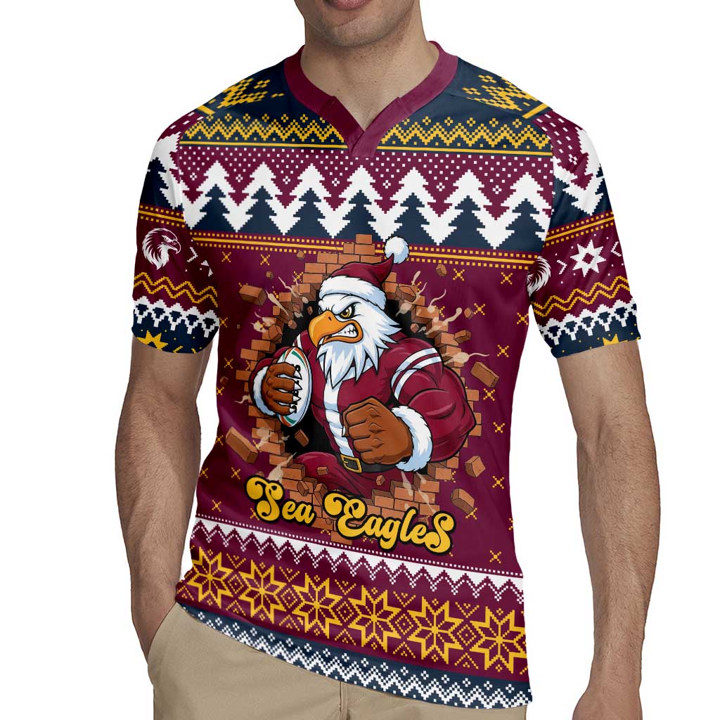 Merry Eagle Roar Personalized Rugby Jersey Christmas Rugby League Spirit - Aussie Hoodie