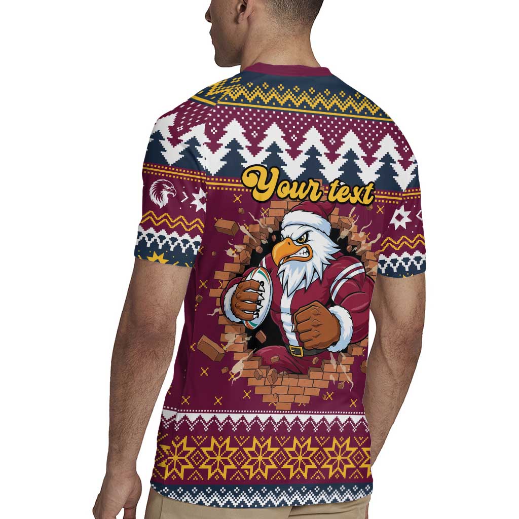Merry Eagle Roar Personalized Rugby Jersey Christmas Rugby League Spirit - Aussie Hoodie