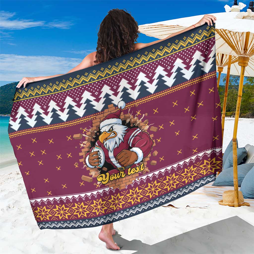 Merry Eagle Roar Personalized Sarong Christmas Rugby League Spirit - Aussie Hoodie