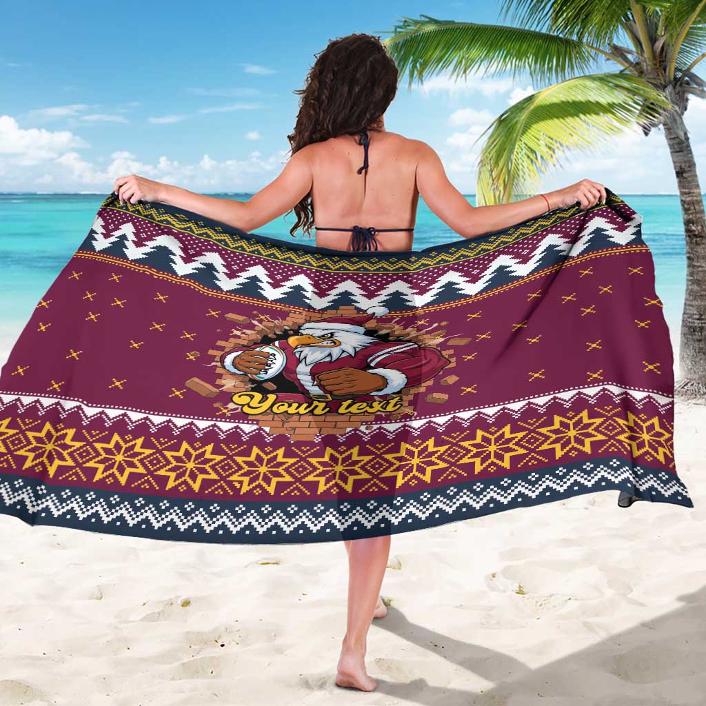 Merry Eagle Roar Personalized Sarong Christmas Rugby League Spirit - Aussie Hoodie