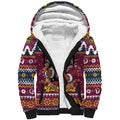 Merry Eagle Roar Personalized Sherpa Hoodie Christmas Rugby League Spirit - Aussie Hoodie