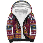 Merry Eagle Roar Personalized Sherpa Hoodie Christmas Rugby League Spirit - Aussie Hoodie