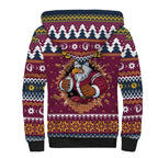 Merry Eagle Roar Personalized Sherpa Hoodie Christmas Rugby League Spirit - Aussie Hoodie