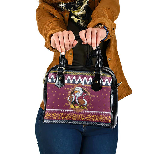 Merry Eagle Roar Personalized Shoulder Handbag Christmas Rugby League Spirit - Aussie Hoodie